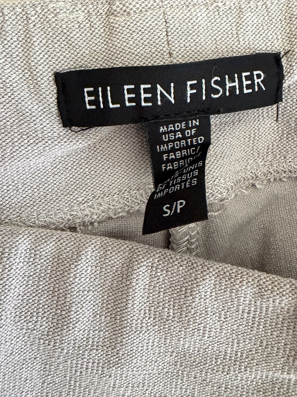 Eileen Fisher System Small Pants Gray Ponte Ankle Slim Tapered Pull On Strech - Picture 4 of 6